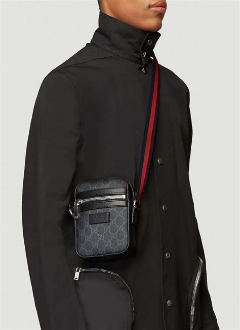 gucci mens double zipper shoulder bag|shoulder bag gucci crossbody men's.